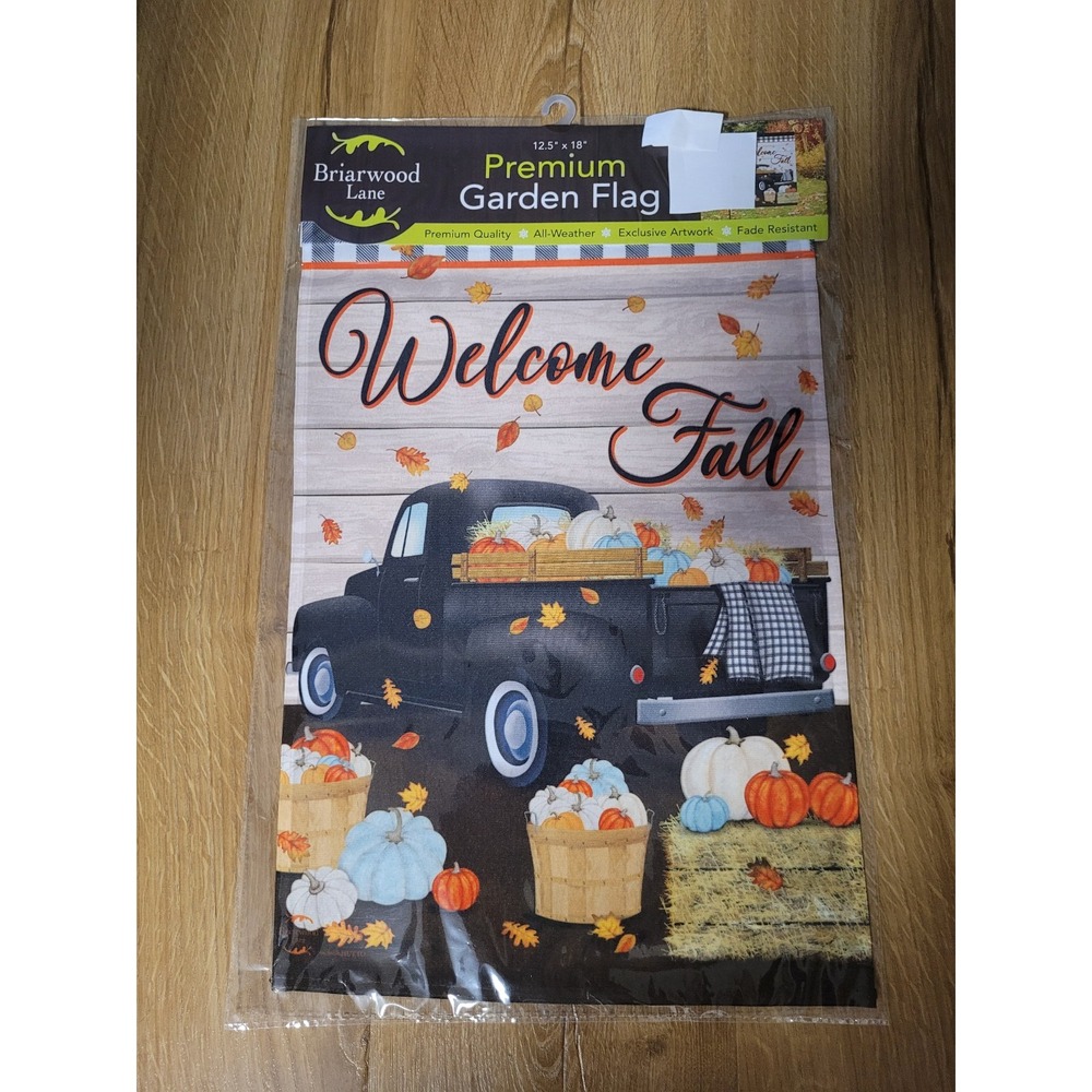 Briarwood Lane Premium Outdoor Garden Flag 12.5X18 Welcome Fall Truck Pumpkins